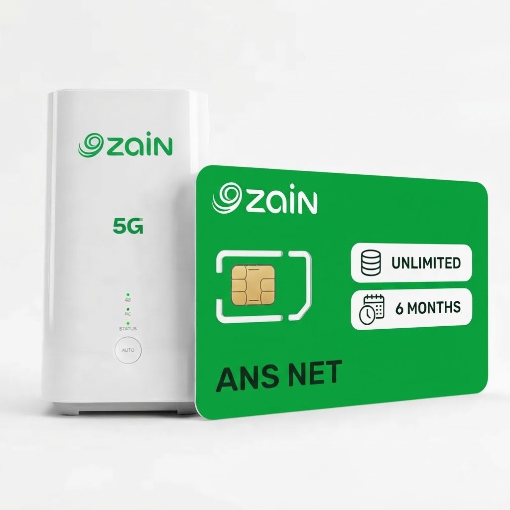 ZAIN Unlimited Prepaid Data SIM with Free Router | 6 Months
